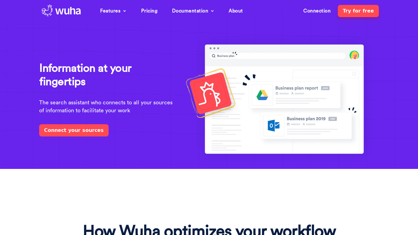Wuha Landing page