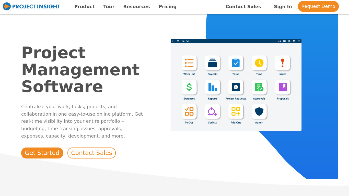 Project Insight Landing page
