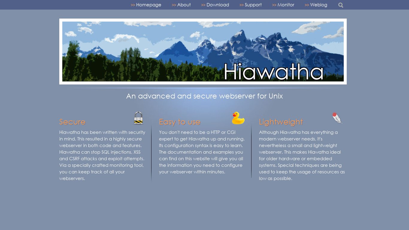 Hiawatha Landing page