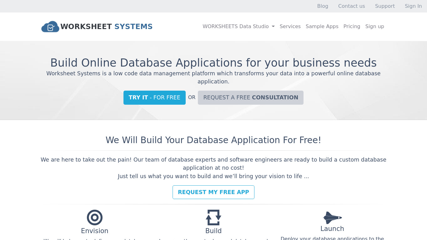Worksheet Systems Landing page
