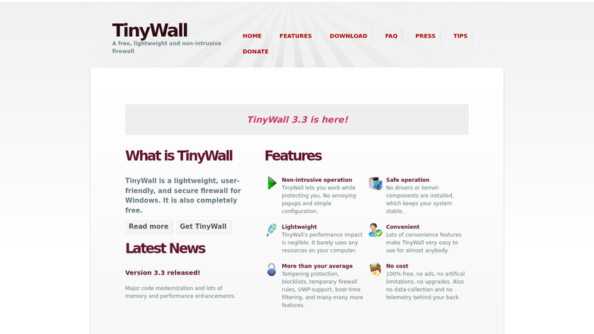TinyWall Landing Page