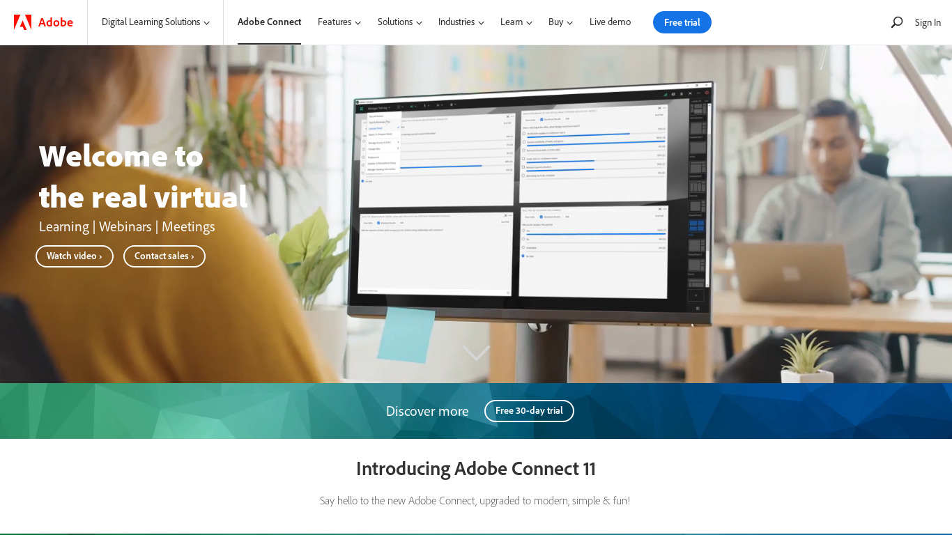 Adobe Connect Landing page