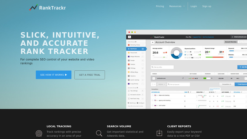 RankTrackr Landing Page