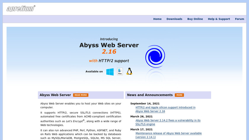 Abyss Webserver Landing Page