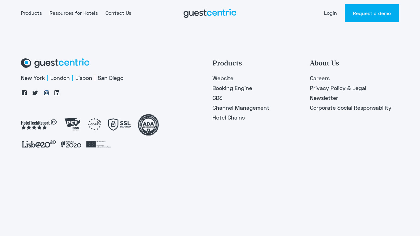GuestCentric Landing page