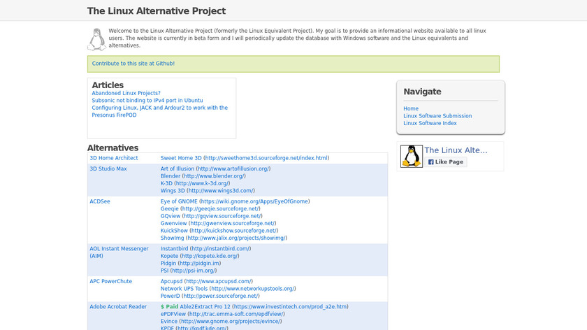 The Linux Alternative Project Landing Page