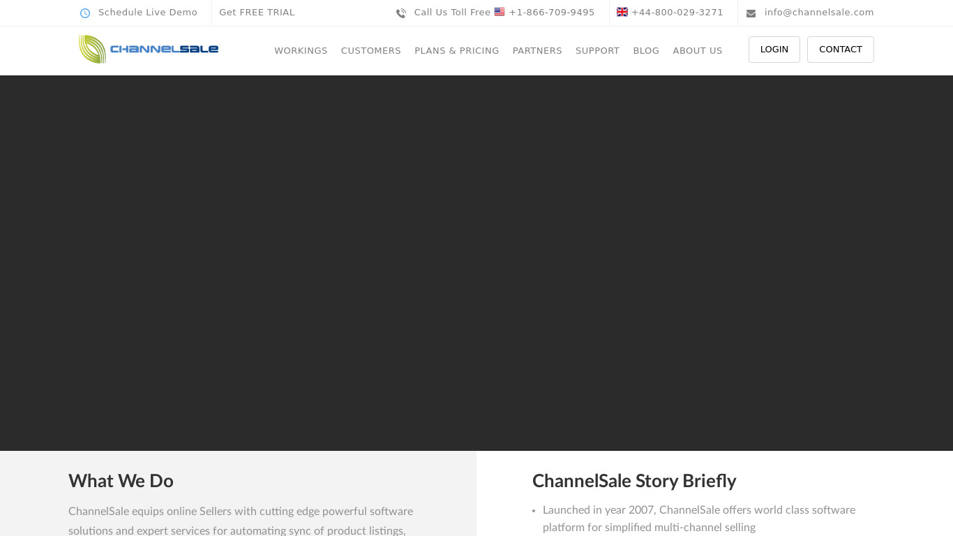 ChannelSale Landing page