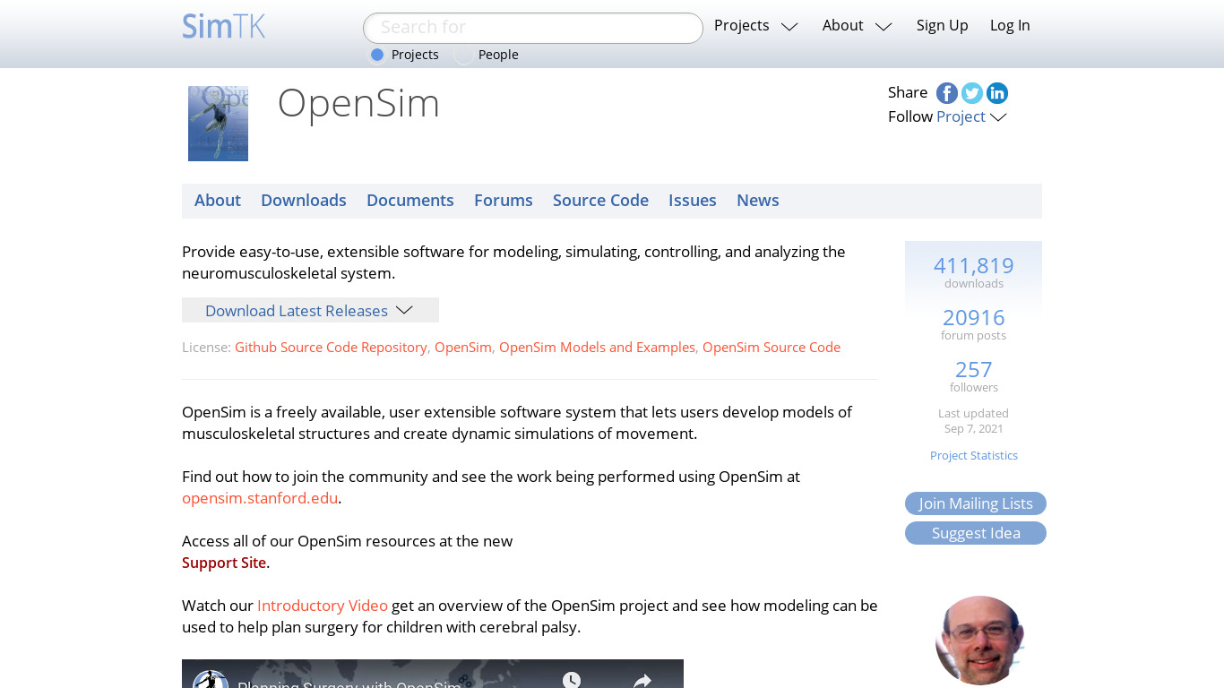 OpenSim Landing page