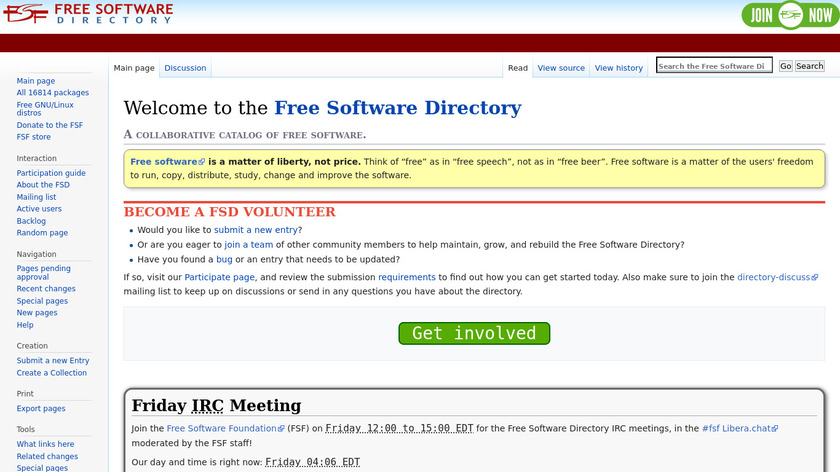 Free Software Directory Landing Page