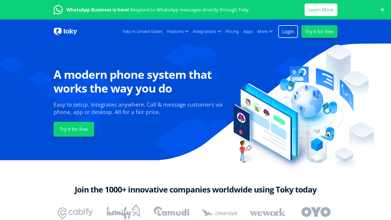 Toky Landing page