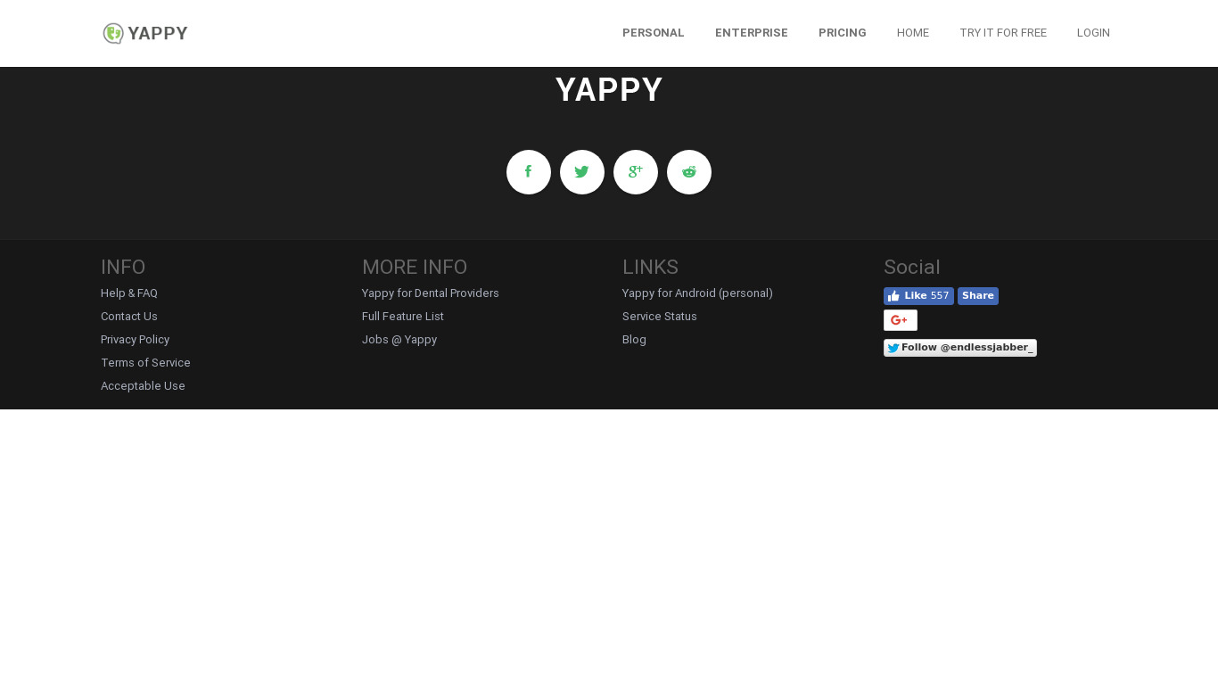 Yappy.im Landing page