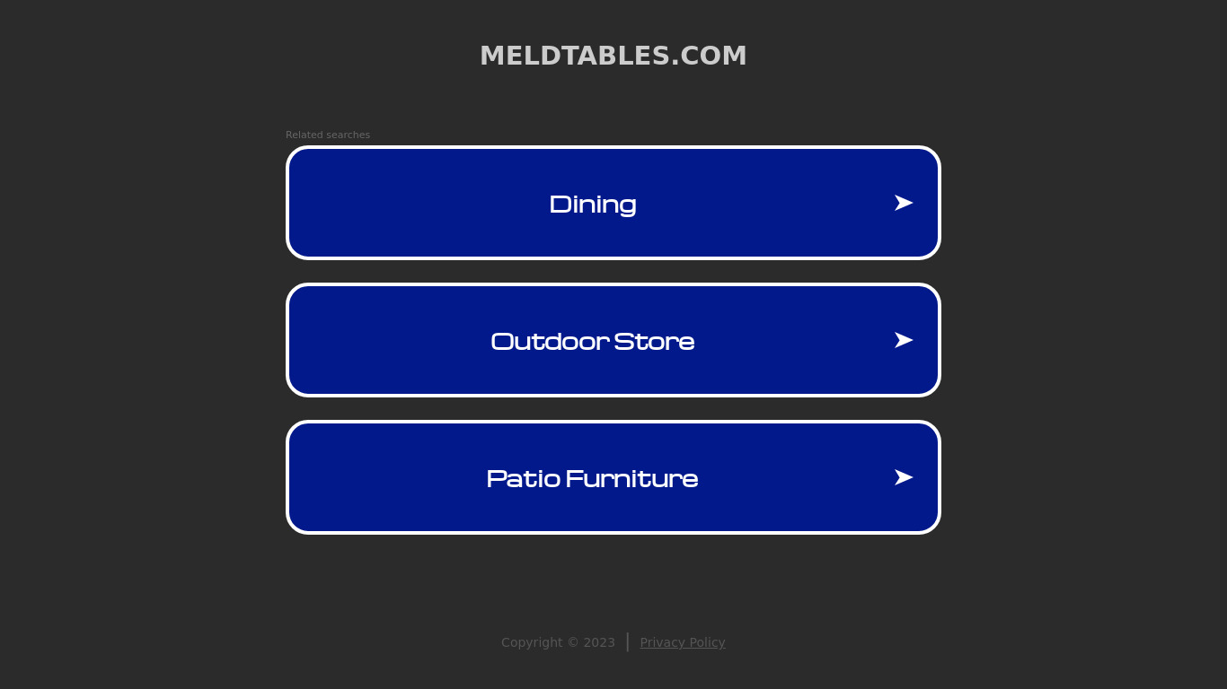 Meld Tables Landing page