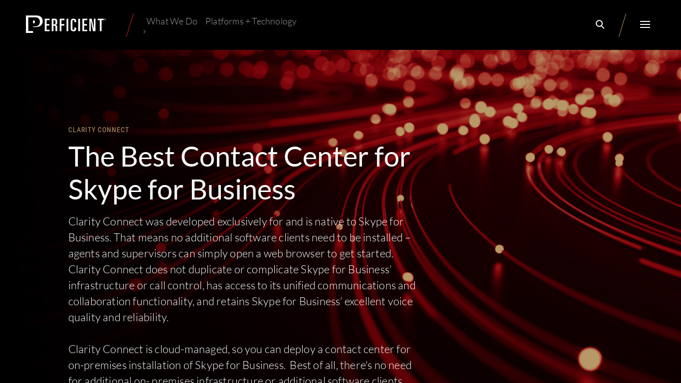 Clarity Connect Landing page