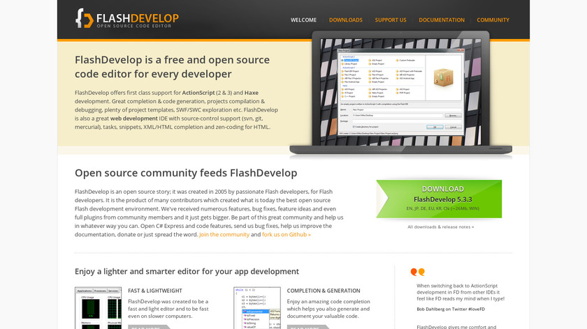 FlashDevelop Landing Page