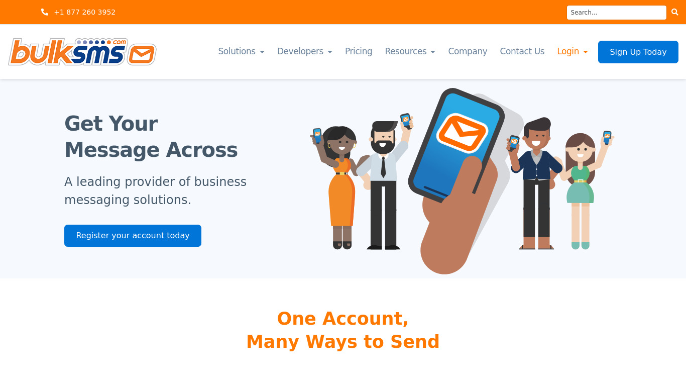 BulkSMS Landing page