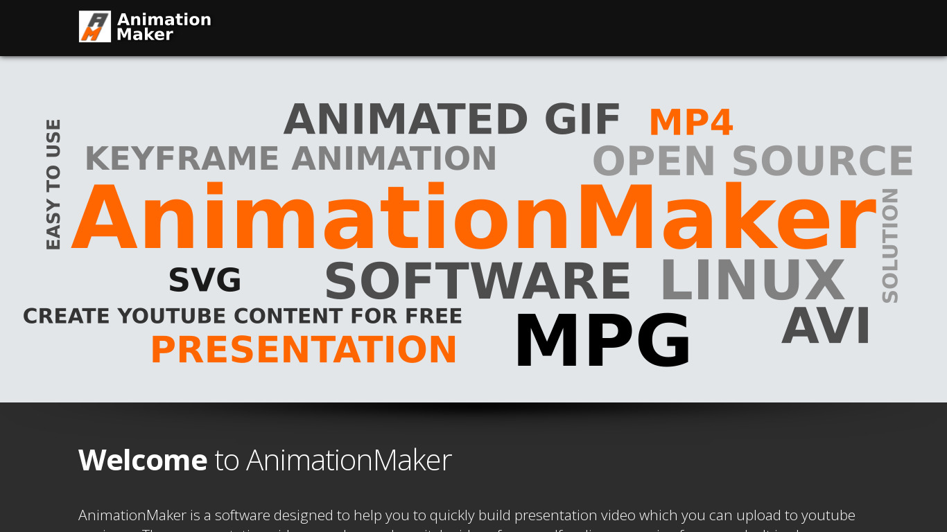 AnimationMaker Landing page