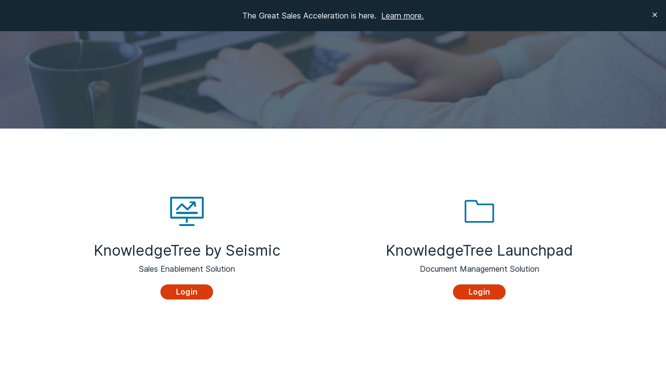 seismic.com KnowledgeTree Landing page