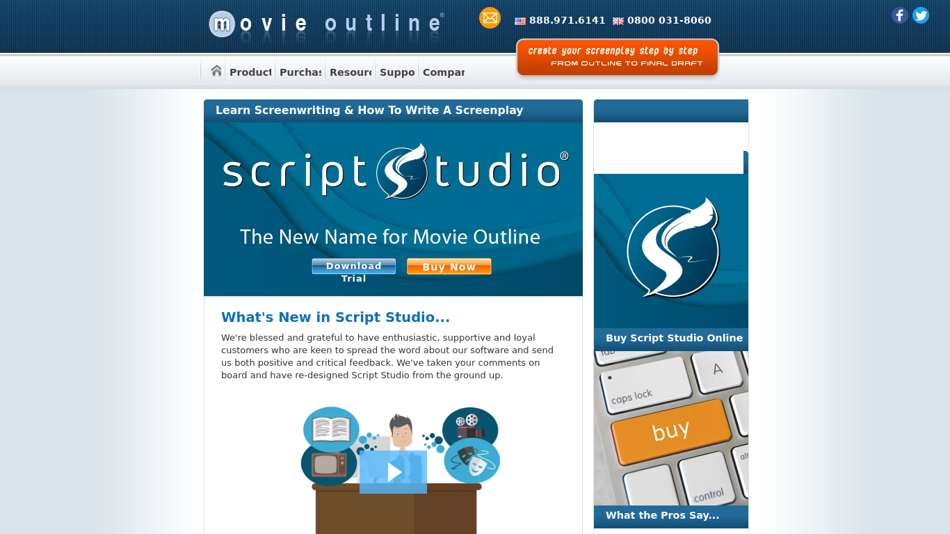 Movie Outline Landing page