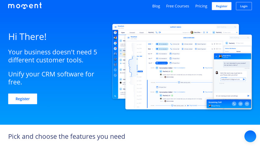 MomentCRM Landing Page