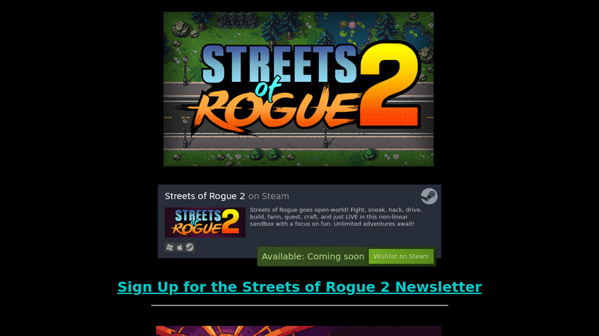Streets of Rogue Landing Page