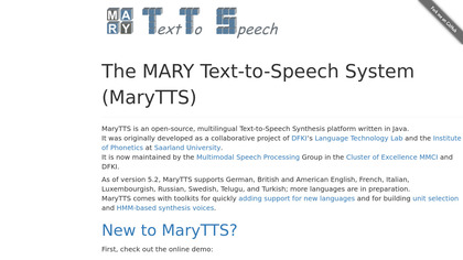 MARY TTS screenshot