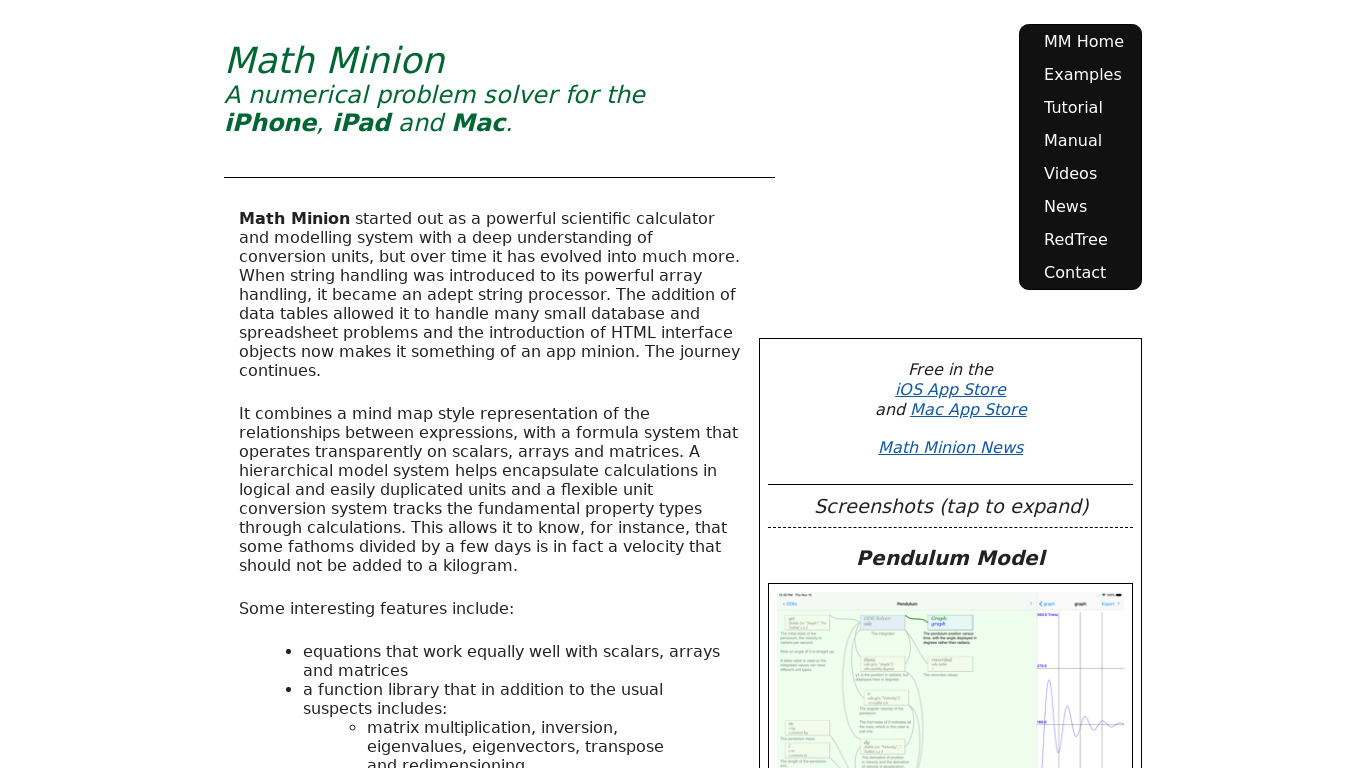 Math Minion Landing page
