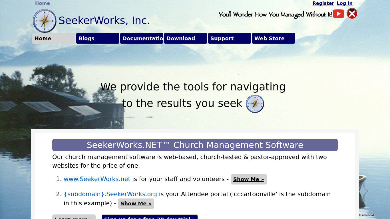 SeekerWorks Landing page