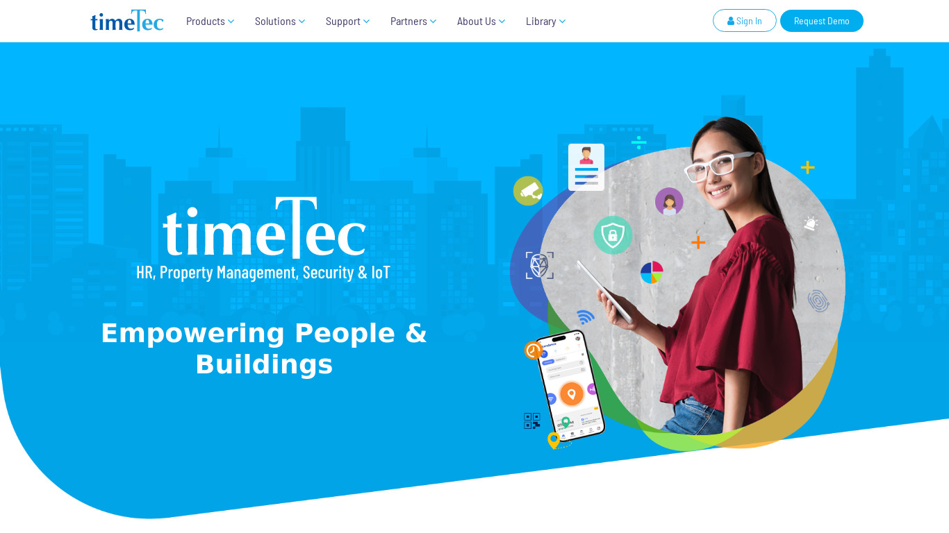 TimeTec TA Landing page