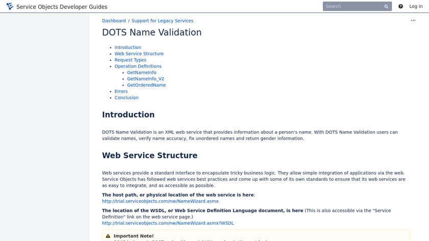 serviceobjects.com DOTS Name Validation Landing Page