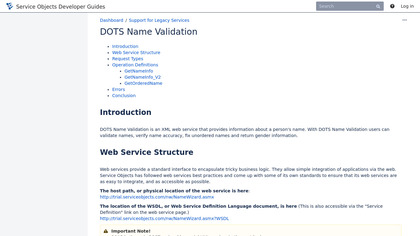 serviceobjects.com DOTS Name Validation image