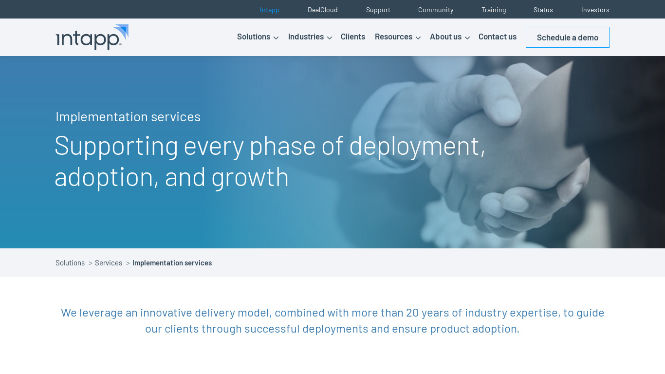 Intapp Implementation Services Landing page