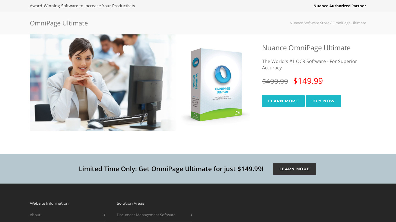 Nuance OmniPage Landing page