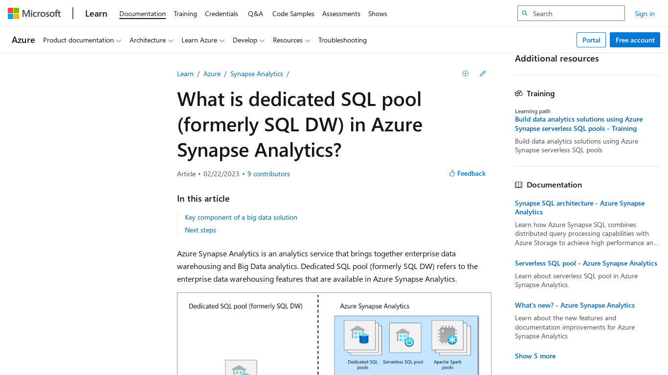 Azure SQL Data Warehouse Landing page