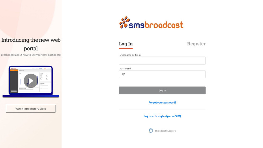 SMS Broadcast Landing Page