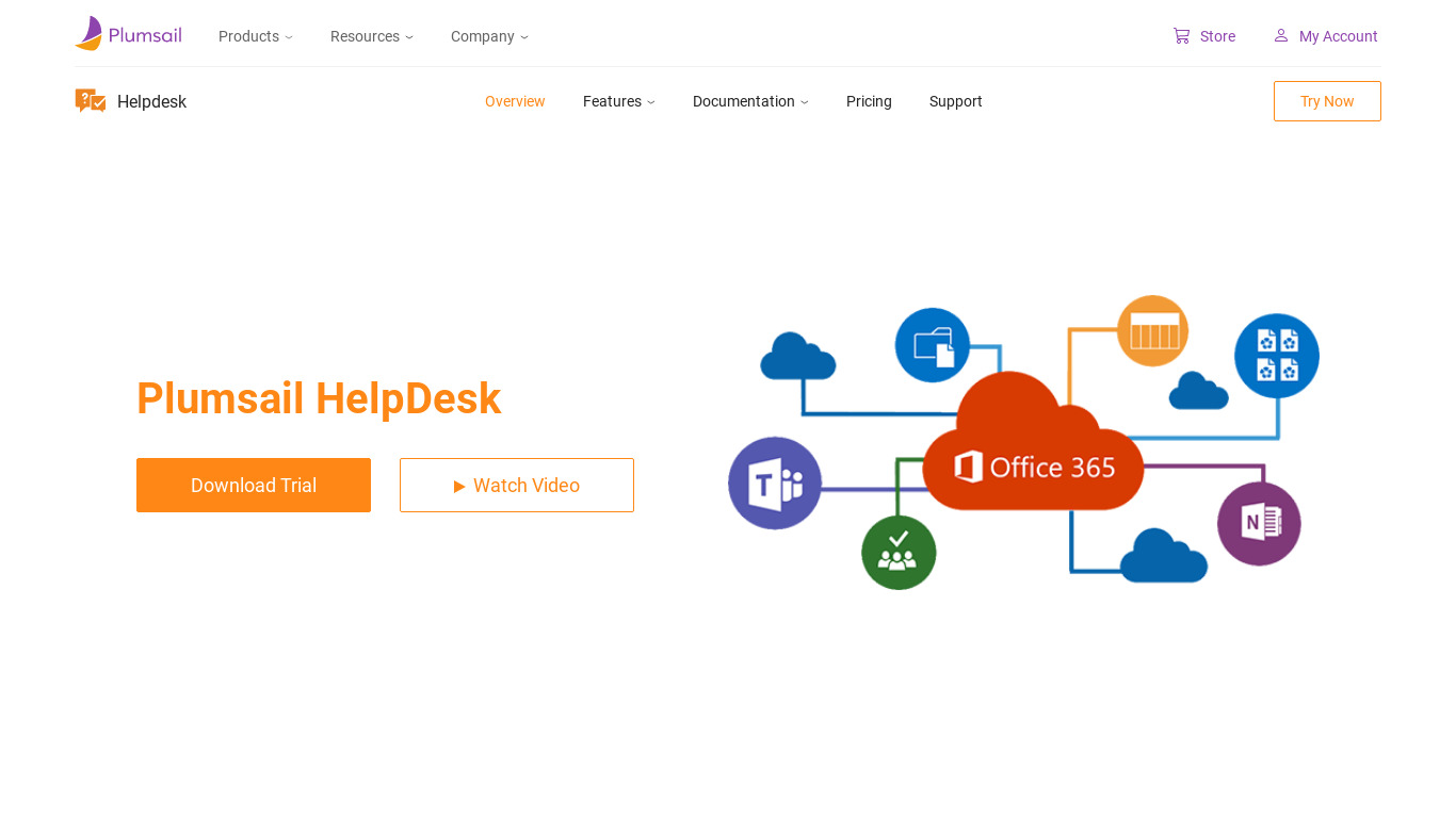 Plumsail HelpDesk Landing page