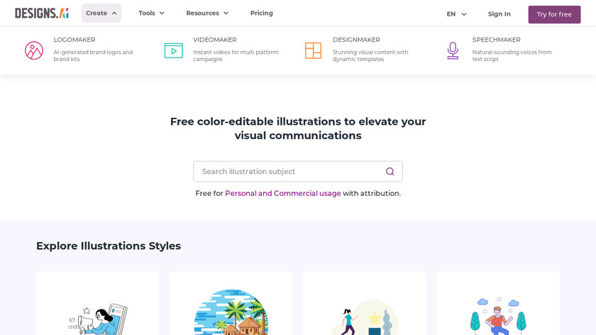 Graphicmaker by Designs.ai Landing Page