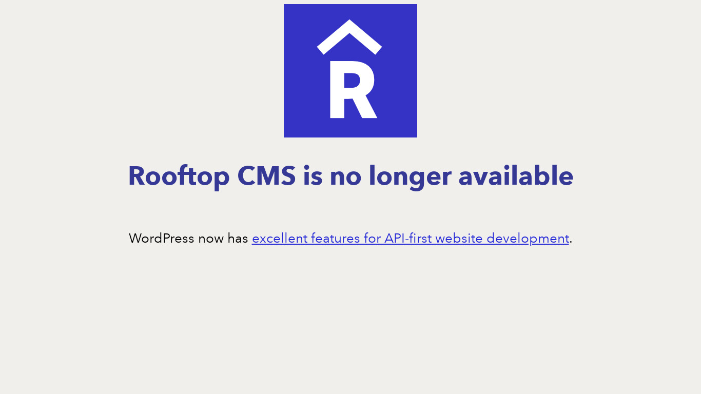 Rooftop CMS Landing page