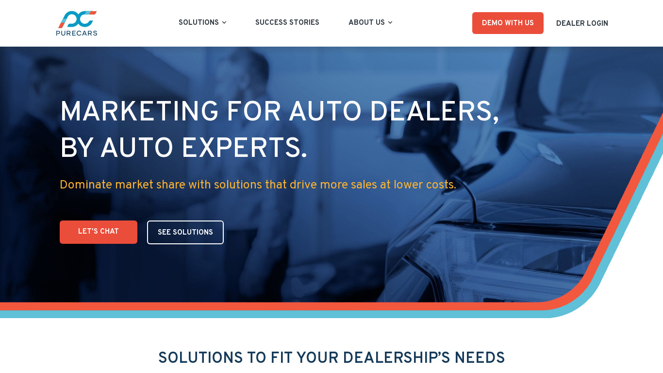 PureCars Landing page