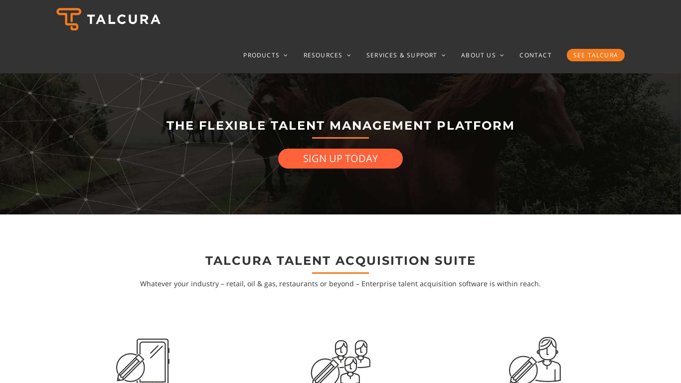 Talcura Talent Acquisition Suite Landing page
