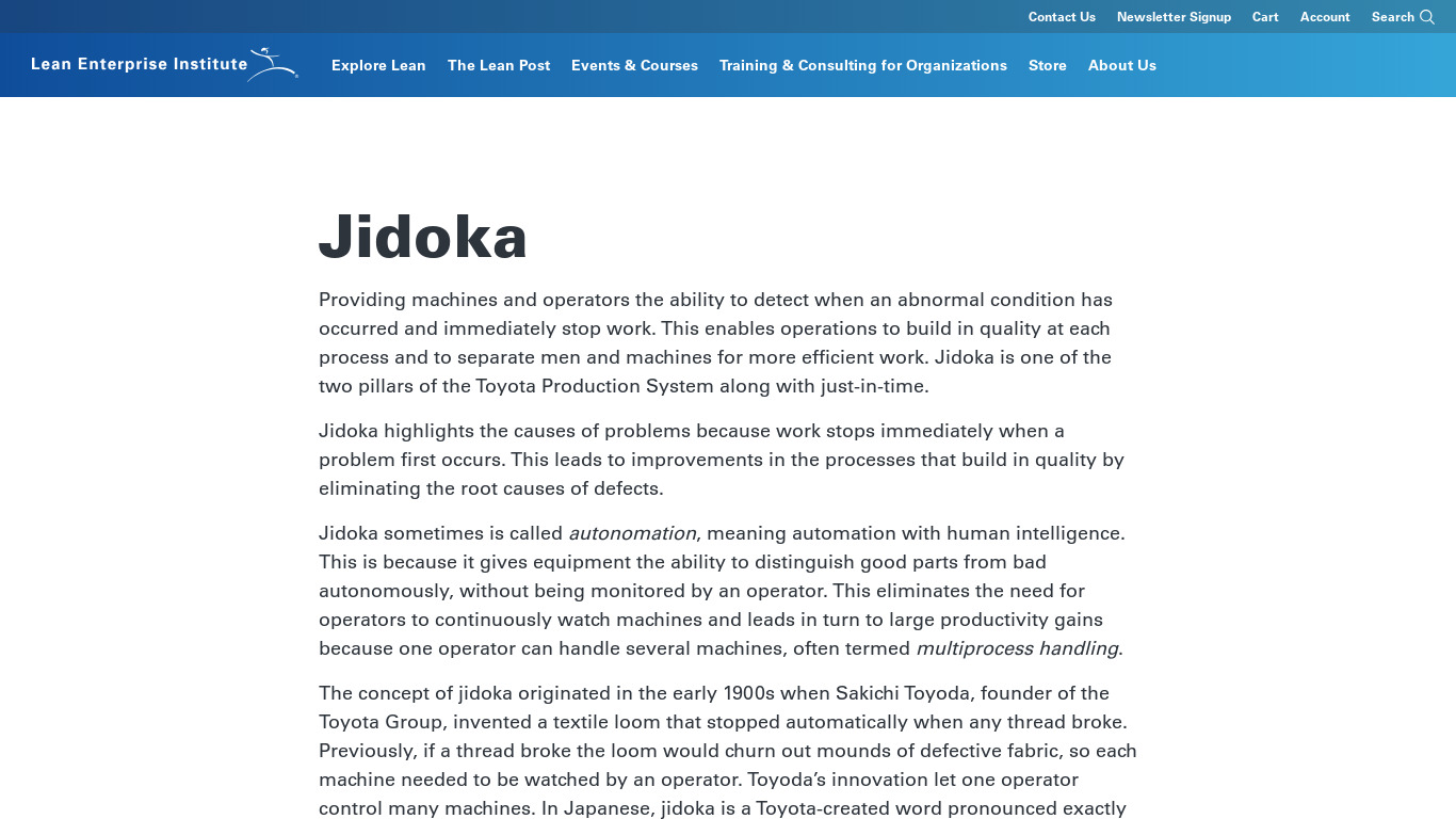 Jidoka Landing page