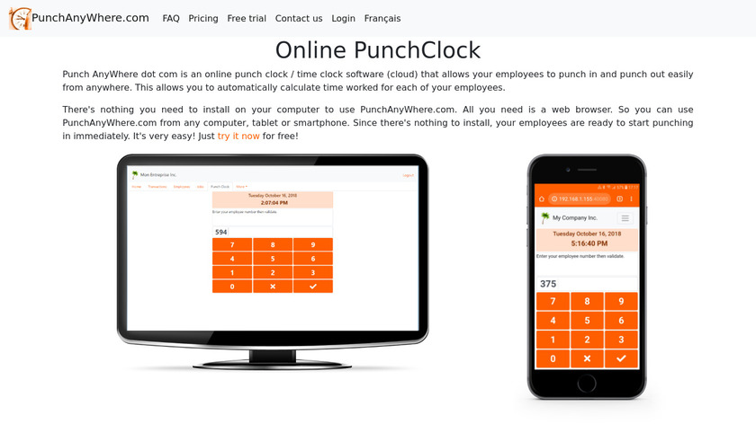 PunchAnyWhere.com Landing Page