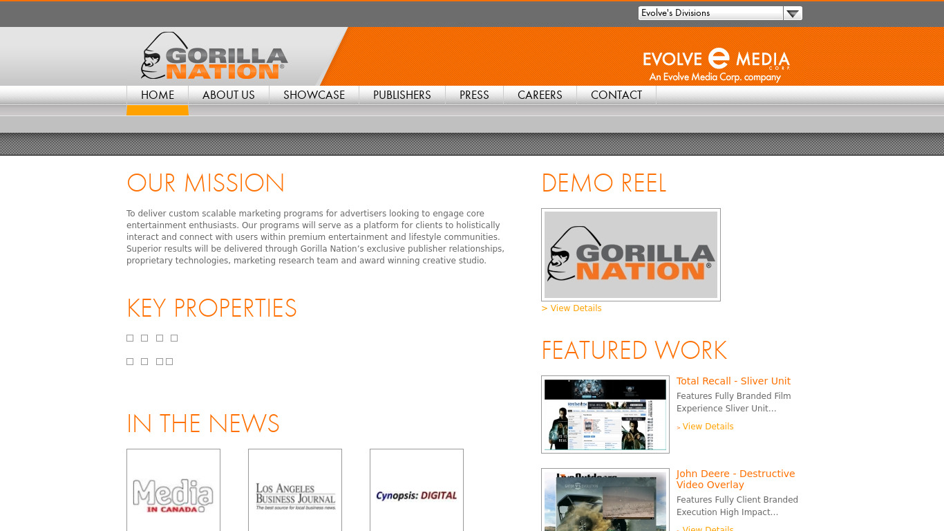 Gorilla Nation Landing page
