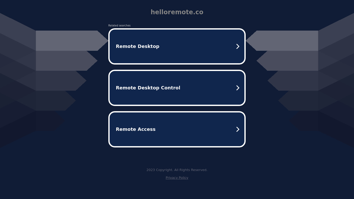 HelloRemote Landing page
