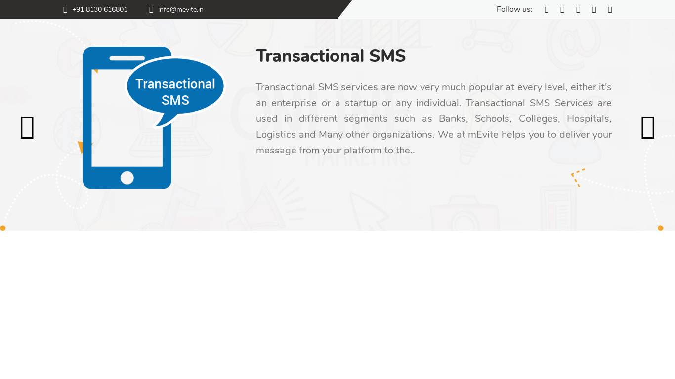 mEvite SMS Landing page
