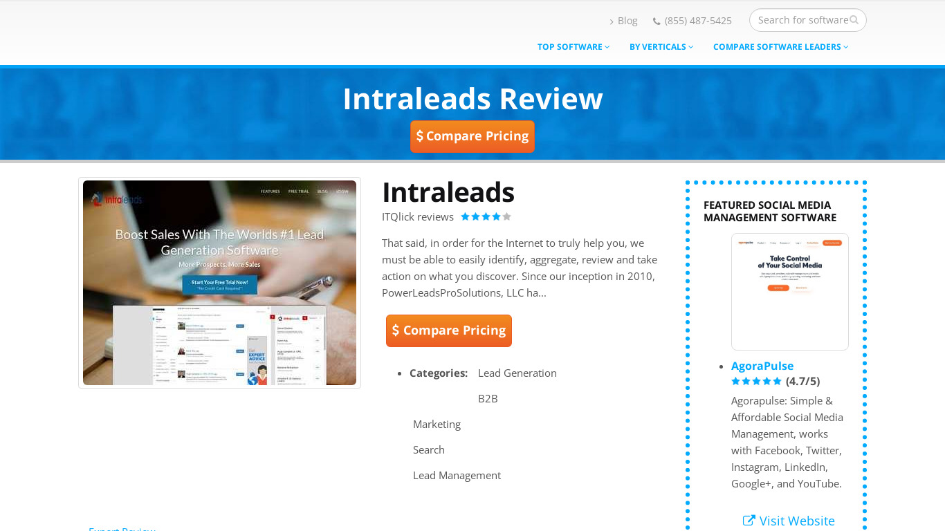 Intraleads Landing page