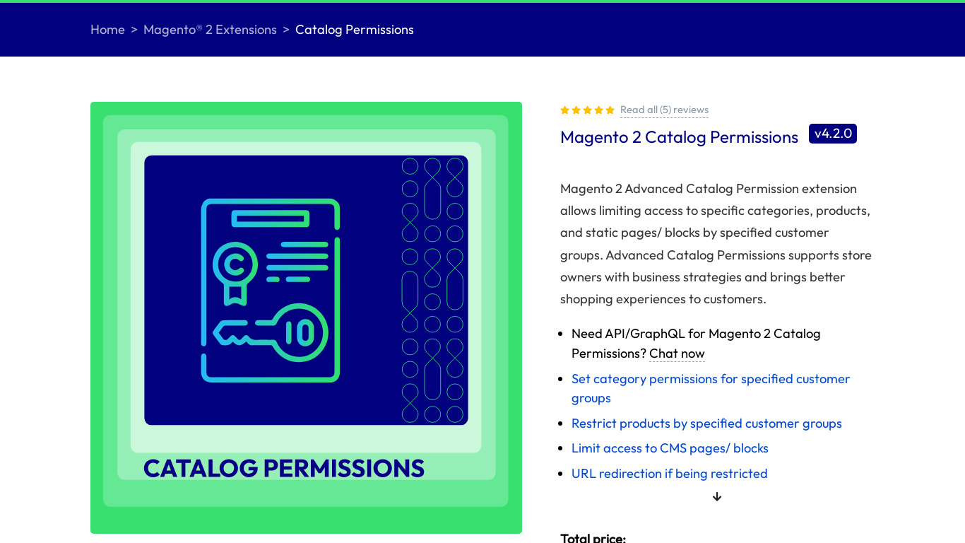 Magento 2 Catalogue Permissions Landing page