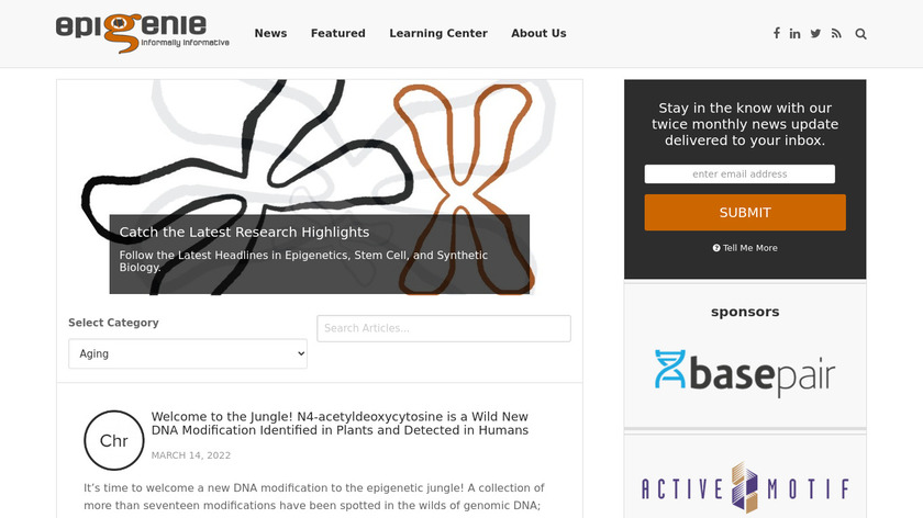 EpiGenie Landing Page