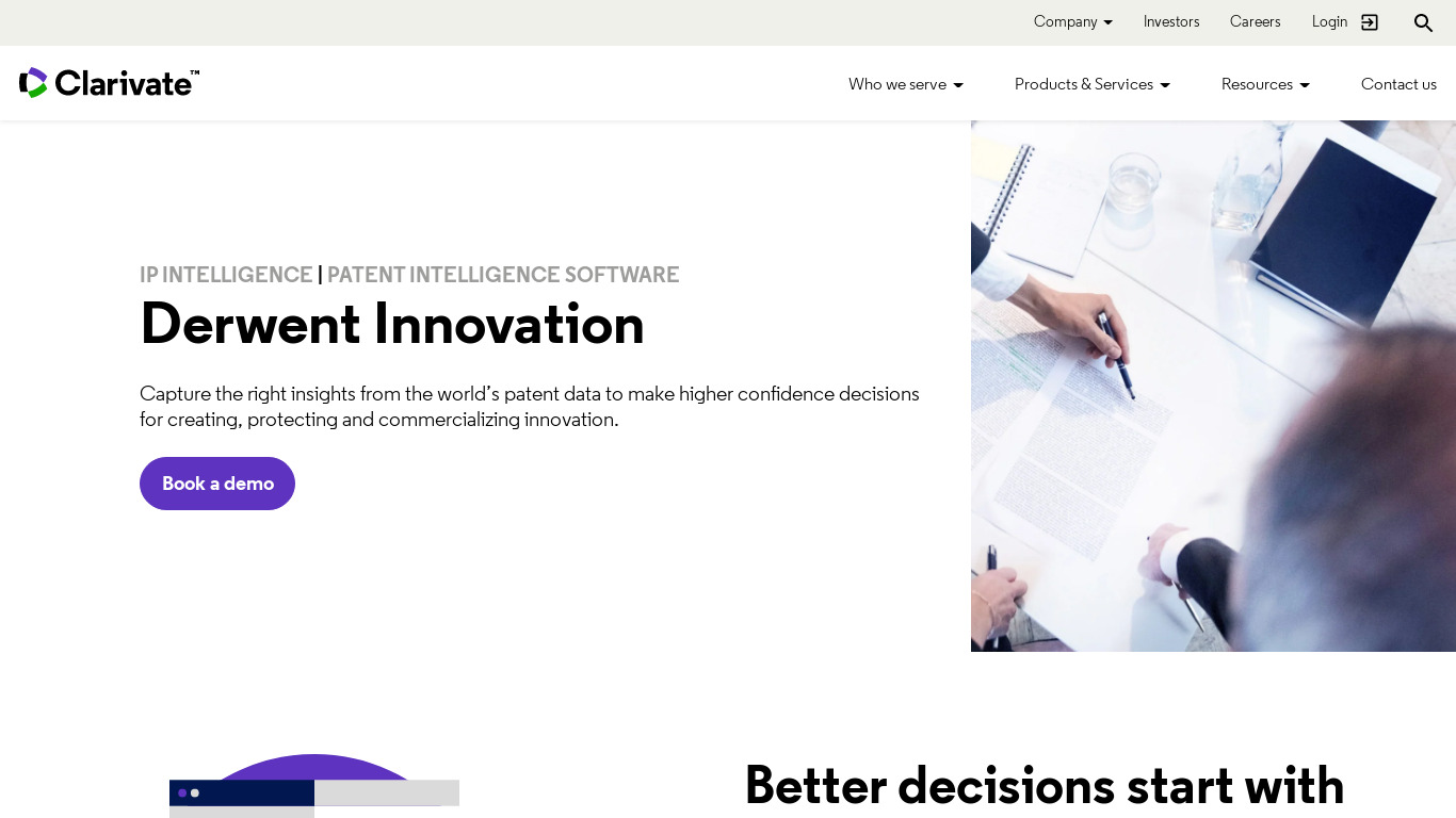 Thomson Innovation Landing page