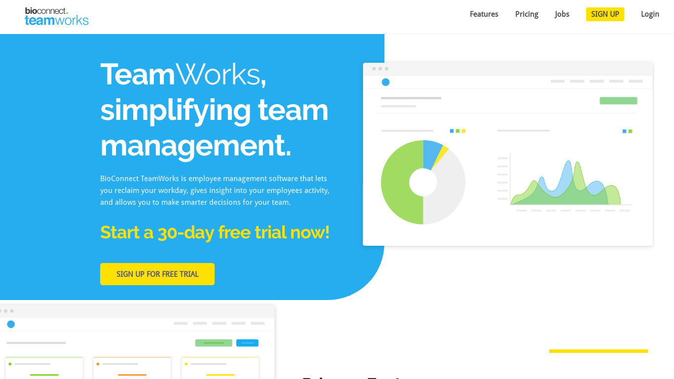 TeamWorks.Cloud Landing page