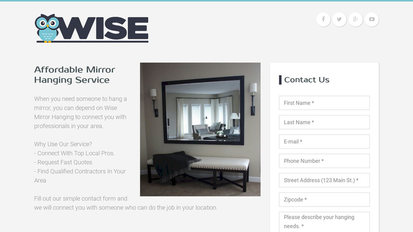 WiseMirror Landing Page